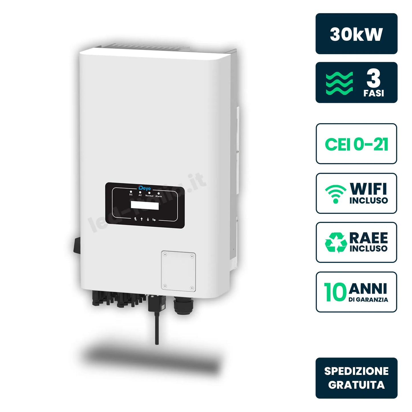 Inverter Fotovoltaico di Stringa Trifase Deye 30kW CEI 0-21 IP65