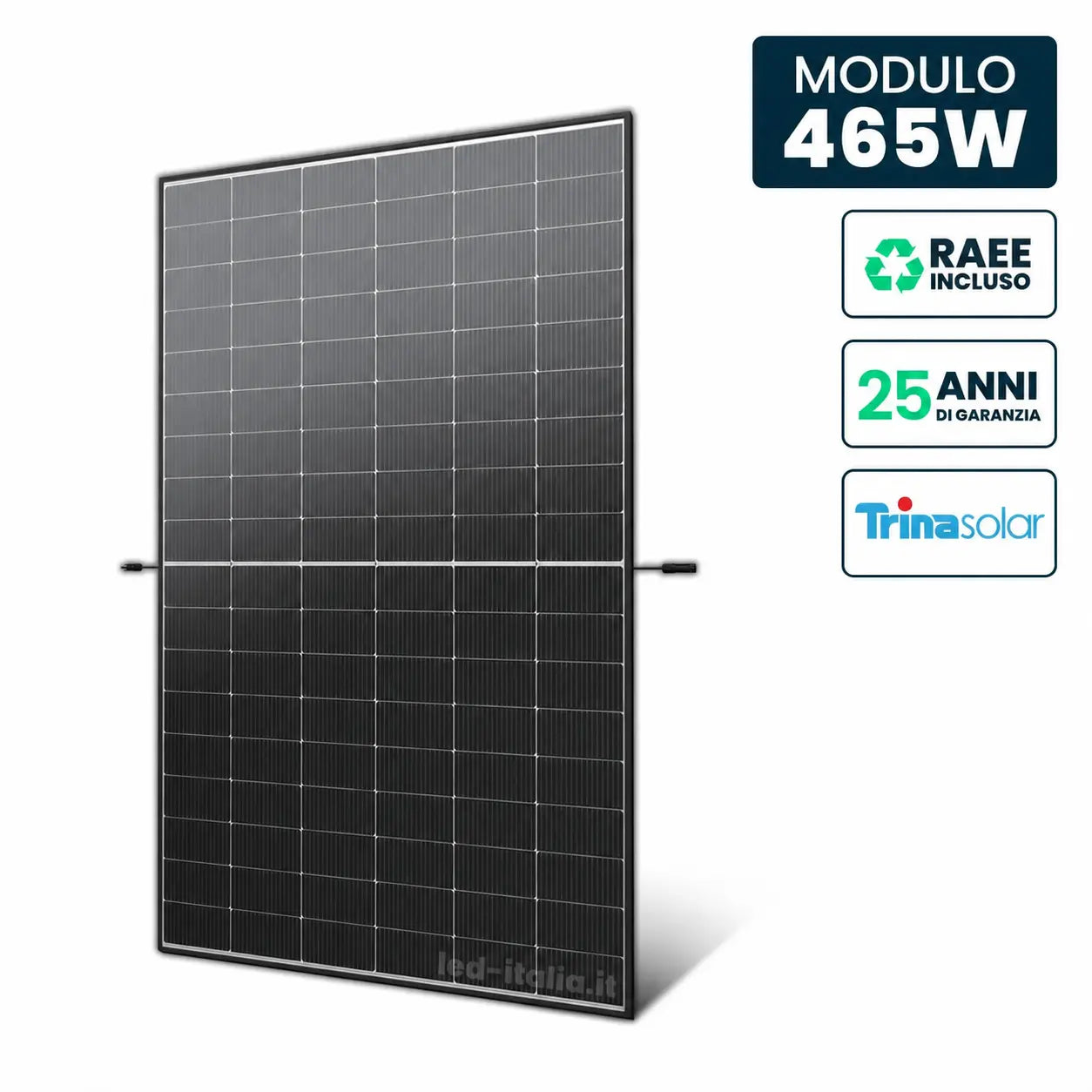 Pannello Solare 465W Trina i-TOPCon Doppio Vetro Black Frame 1762x1134x30mm