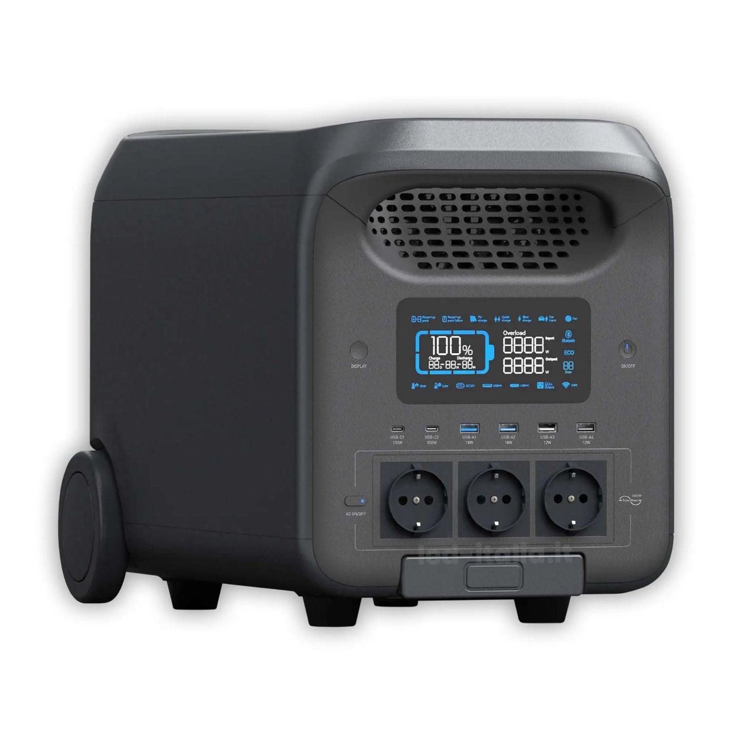Power Station 3000W 2560Wh LiFePO4 UPS Ricarica Solare e App WiFi