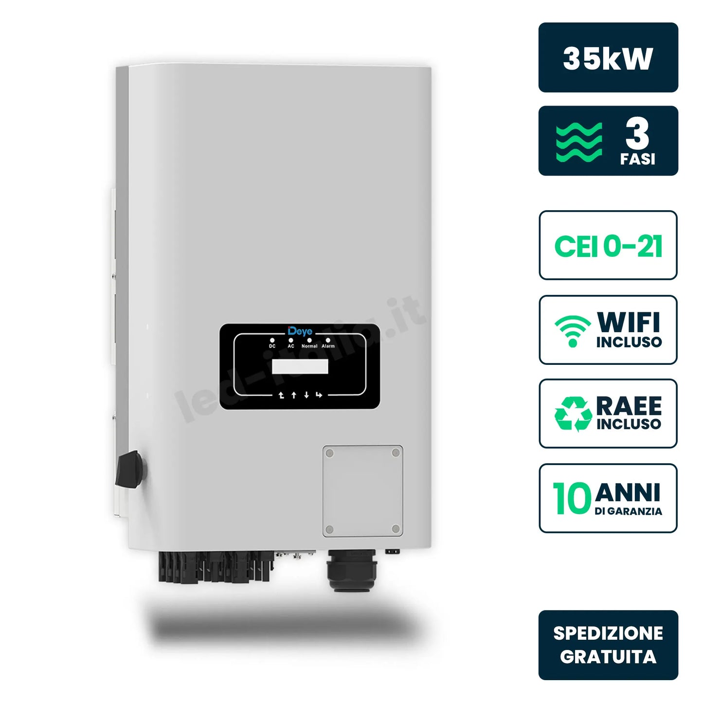 Inverter Fotovoltaico di Stringa Trifase Deye 35kW 2 MPPT CEI 0-21 IP65