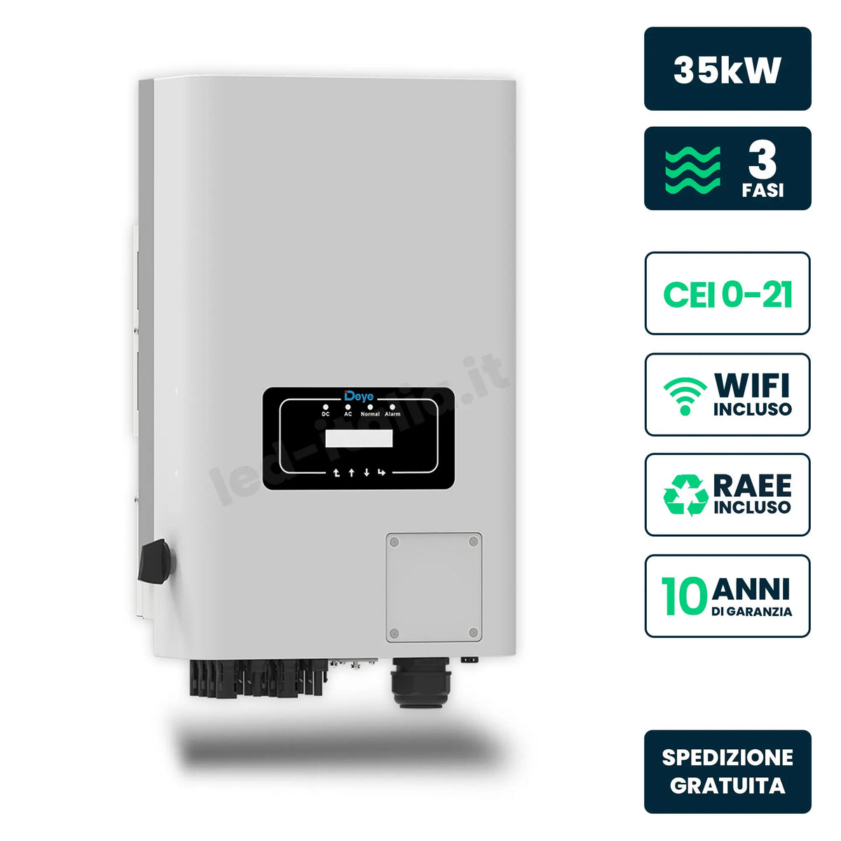 Inverter Fotovoltaico di Stringa Trifase Deye 35kW 2 MPPT CEI 0-21 IP65