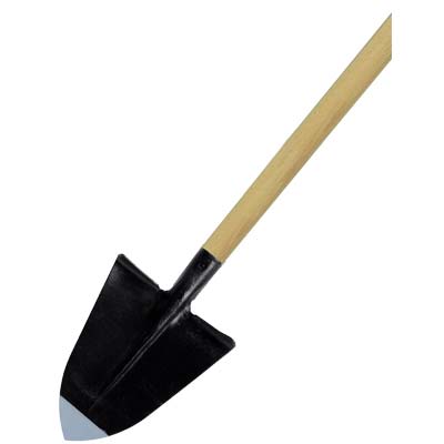 VANGHETTO A PUNTA FORGIATO + MANICO - ACCIAIO/LEGNO CM 28X30 H.CM 168