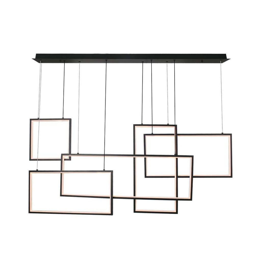 45W LED Designer Hanging Light 120*50*60CM Black Body 3000K