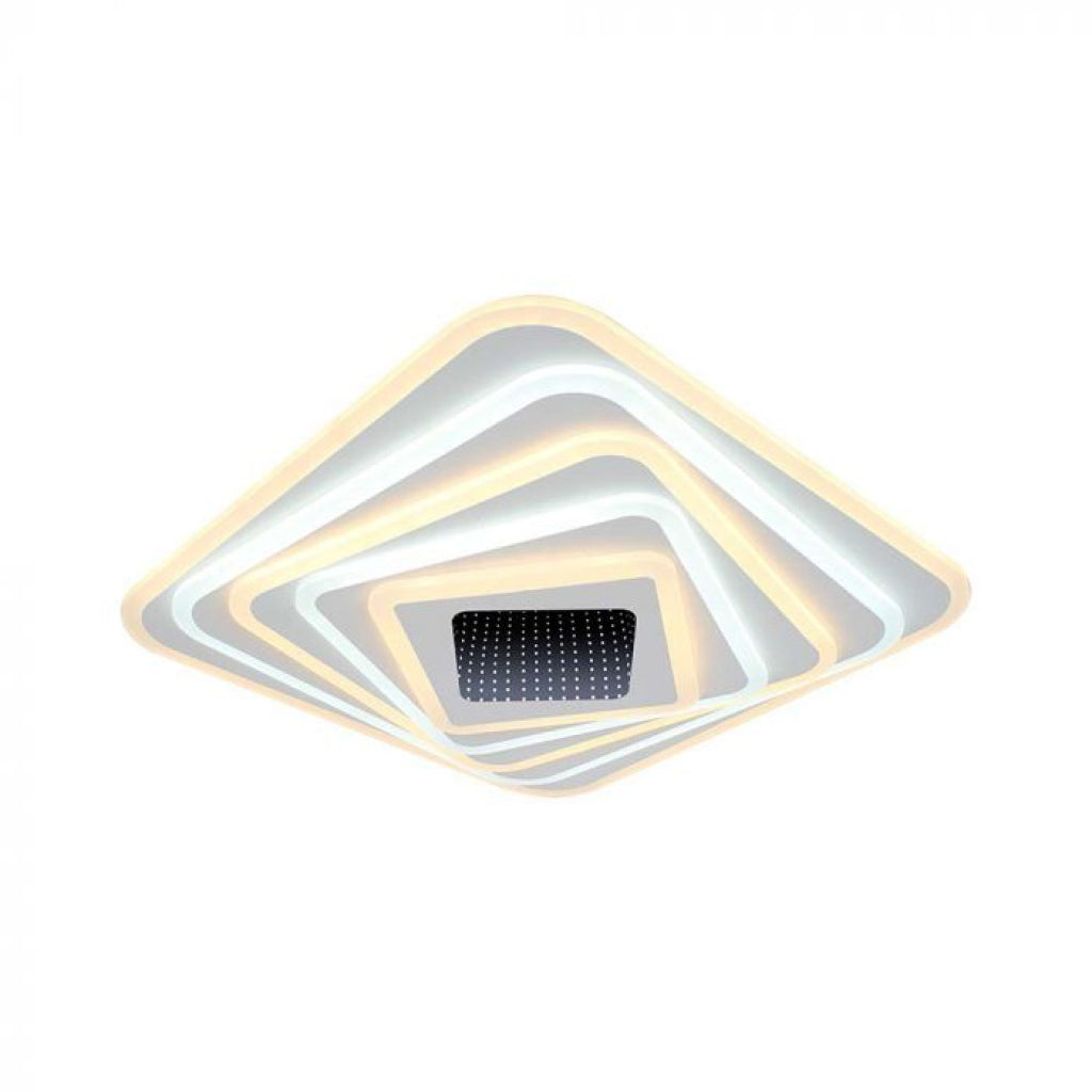 150W Designer Smart Ceiling Light (50*50*7CM) CCT: 3000K+6000K Dimmable + Remote Control