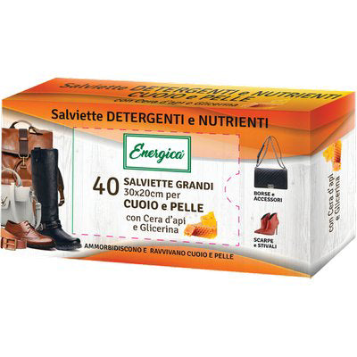 SALVIETTE DETERGENTI CUOIO E FINIMENTI ENERGICA - CF=PZ 40