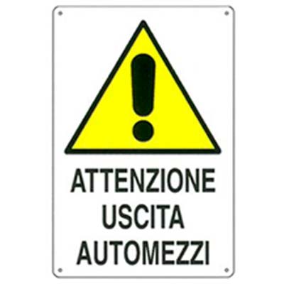 TARGA SEGNALETICA USCITA AUTOMEZZI - PP CM 40X60