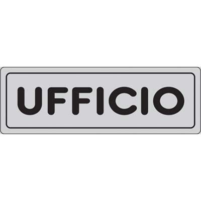 TARGA SEGNALETICA ADESIVA UFFICIO - VINILE CM 15X5