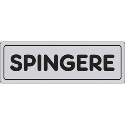 TARGA SEGNALETICA ADESIVA SPINGERE - VINILE CM 15X5