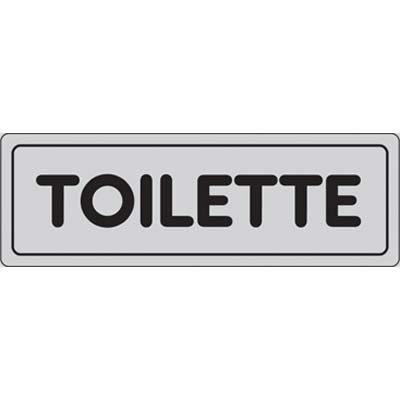 TARGA SEGNALETICA ADESIVA TOILETTE - VINILE CM 15X5