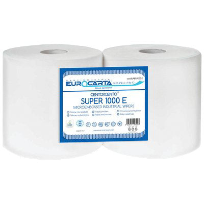 CARTA ASCIUGAMANI A ROTOLO SUPER 1000 - GOFFRATA VELI 2 CF=PZ 2
