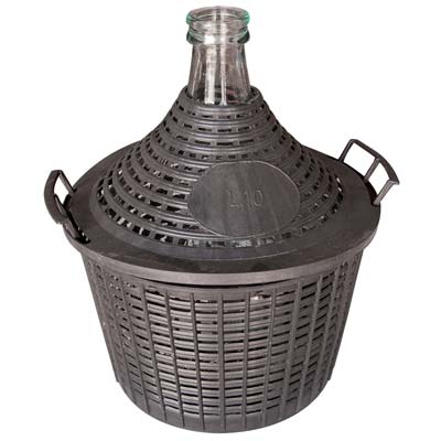DAMIGIANA BOCCA STRETTA VESTITA - VETRO/PLT LT 54