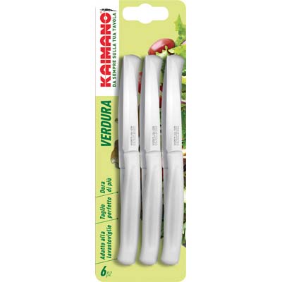 COLTELLO VERDURA DINAMIK KAIMANO - MANICO PLT BIANCO/INOX CM 8,5 CF=PZ 6
