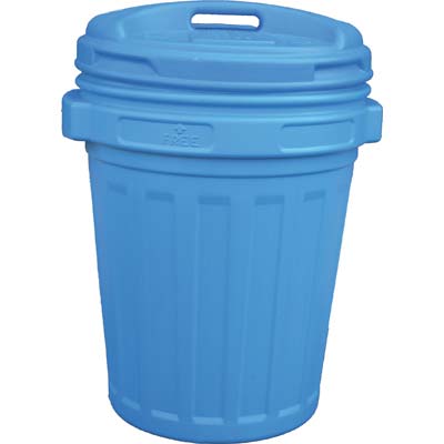 BIDONE IMMONDIZIA + COPERCHIO A VITE - BLU LT 70 CM 45 H.CM 62