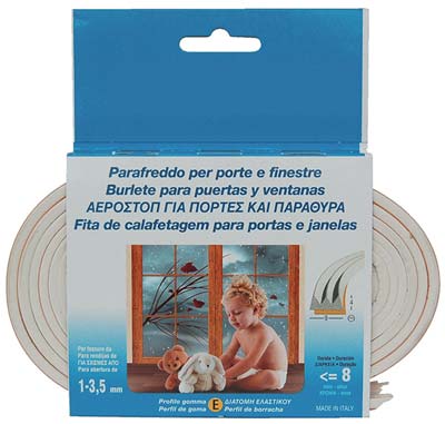 PARAFREDDO GEKO STRIP PROFILO E - GOMMA EPDM ESPANSA BIANCO MT 6