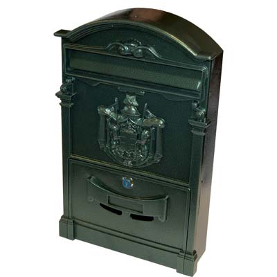 CASSETTA POSTA REGIA EFFE - ALLUMINIO PRESSOFUSO VERDE MM 260X90 H.MM 410
