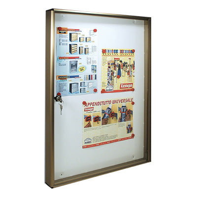 BACHECA PORTA AVVISI ALUBOX - ALLUMINIO BRONZATO 4XA4 MM 550X50 H.MM 730