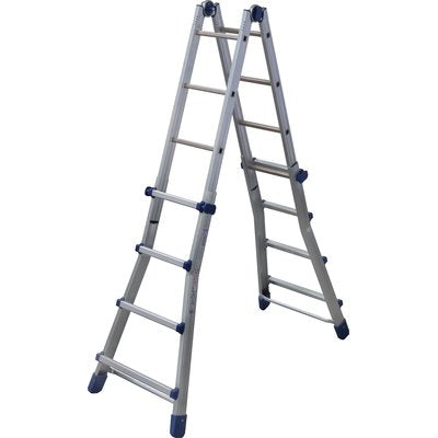 SCALA TELESCOPICA BRIKO BLU FACAL - ALLUMINIO H.CM 120/400 PIOLI 4+4