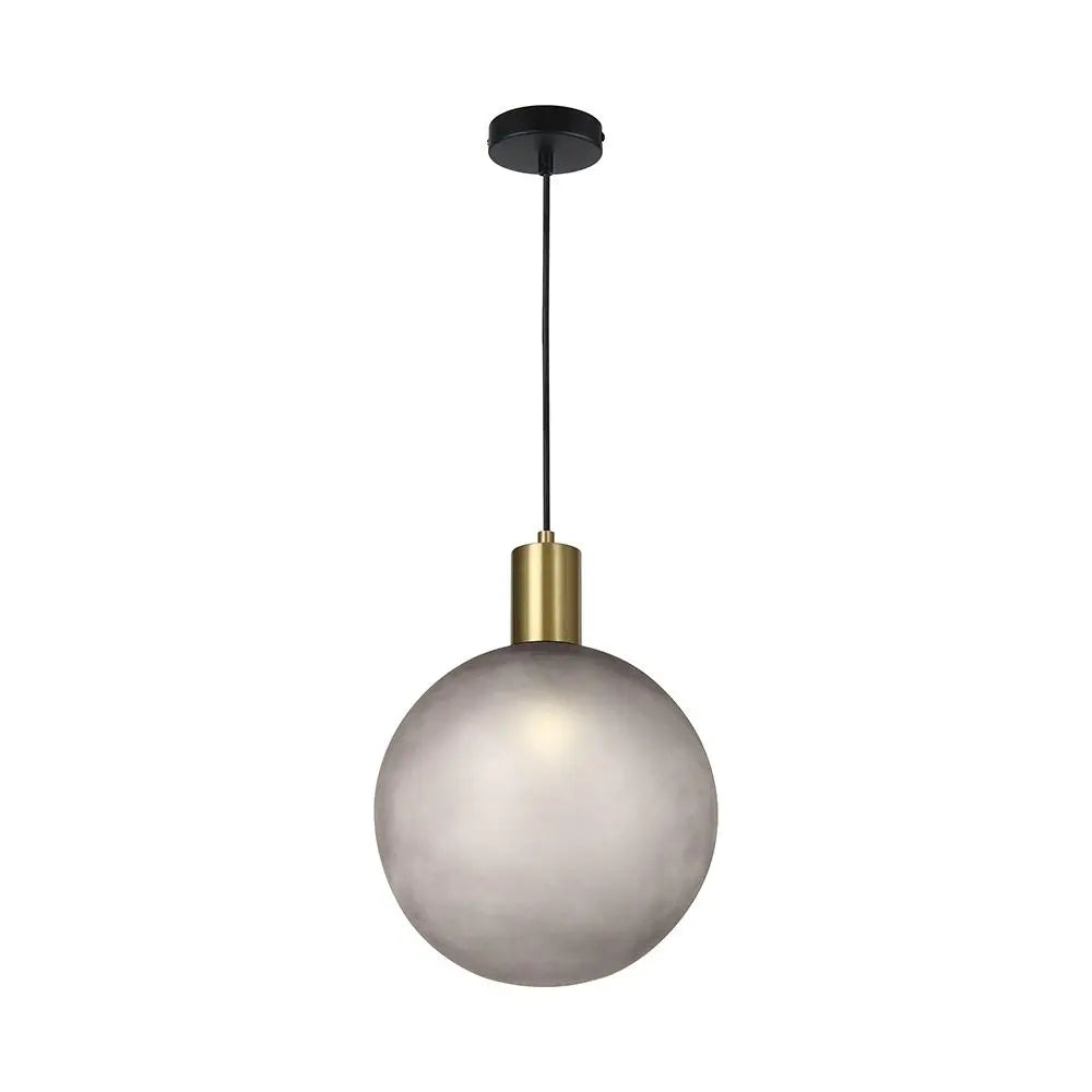 E27 DECORATIVE HANGING LAMP (D100*H25mm) BRISHED BRASS+SMOKEY GREY