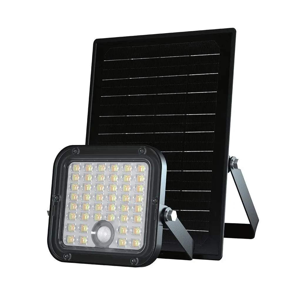 30W LED SOLAR FLOODLIGHT-CUBE 4800LM LiFePO4 BATTERY 6.4V 6000mA CCT: 6000K+4000K BLACK