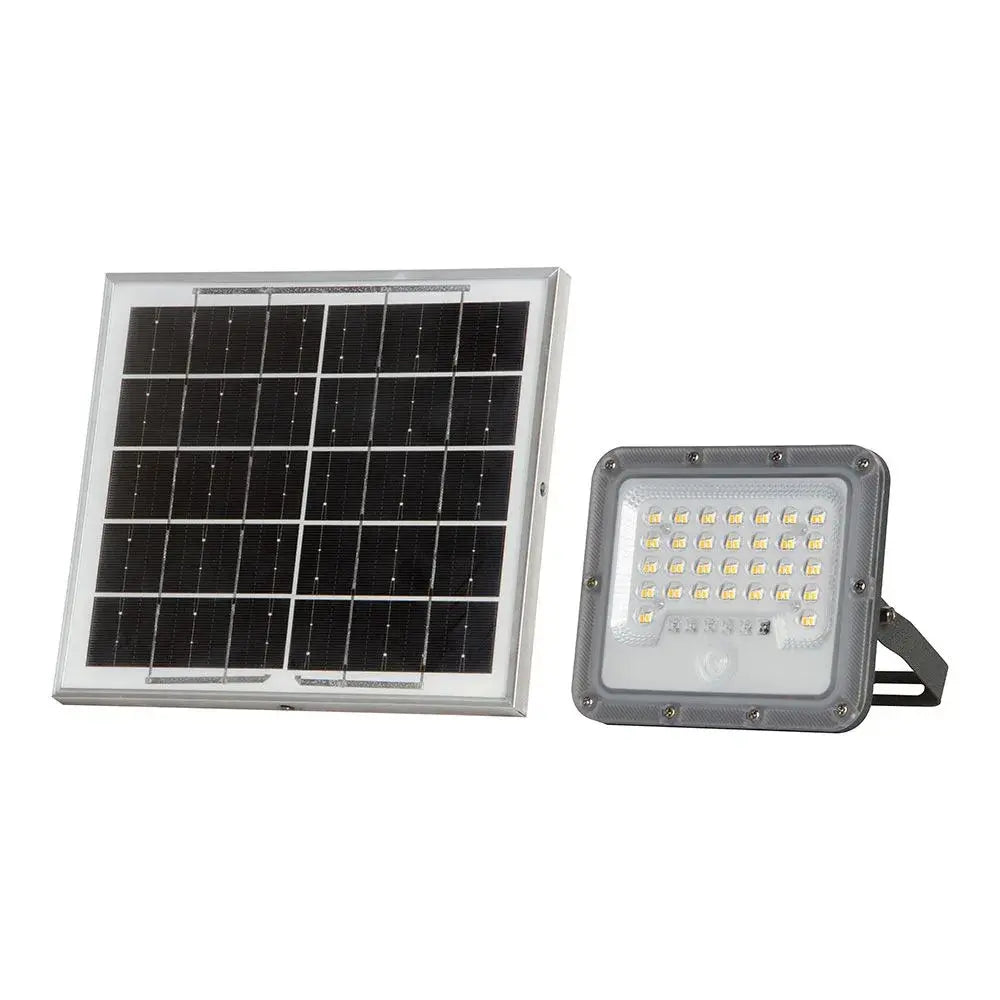 LED FLOODLIGHT WITH SOLAR PANEL & PIR SENSOR REMOVABLE LIGHT ENGINE 6000K 150LM/W IP65