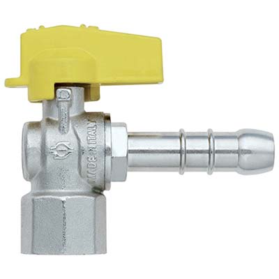 VALVOLA SFERA GAS A SQUADRA 585 BUGATTI - OTTONE NICHELATO MM 13X1/2F