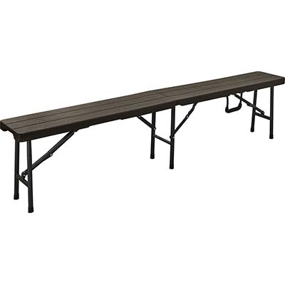 PANCA WOOD DOMUS - HDPE MARRONE/ACCIAIO CM 180X25 H.CM 43