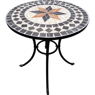 TAVOLO MOSAICO CAPRI DOMUS - CM 60 H.CM 70 BASE ACCIAIO VERN
