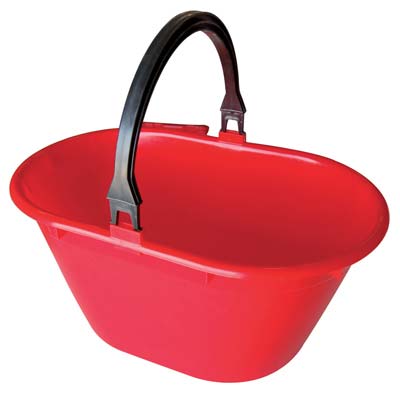CESTA RACCOLTA OVALE MANICO FISSO ICS - PPL ROSSO LT 20