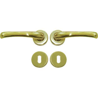 MANIGLIA RIO ROSETTA FORO PATENT - OTTONE LUCIDO Q8 CF=PZ 2