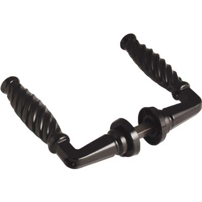 MANIGLIA PORTA METALLO A TORTIGLIONE - VERN NERA VITE IN TESTA MM 25/33 Q8