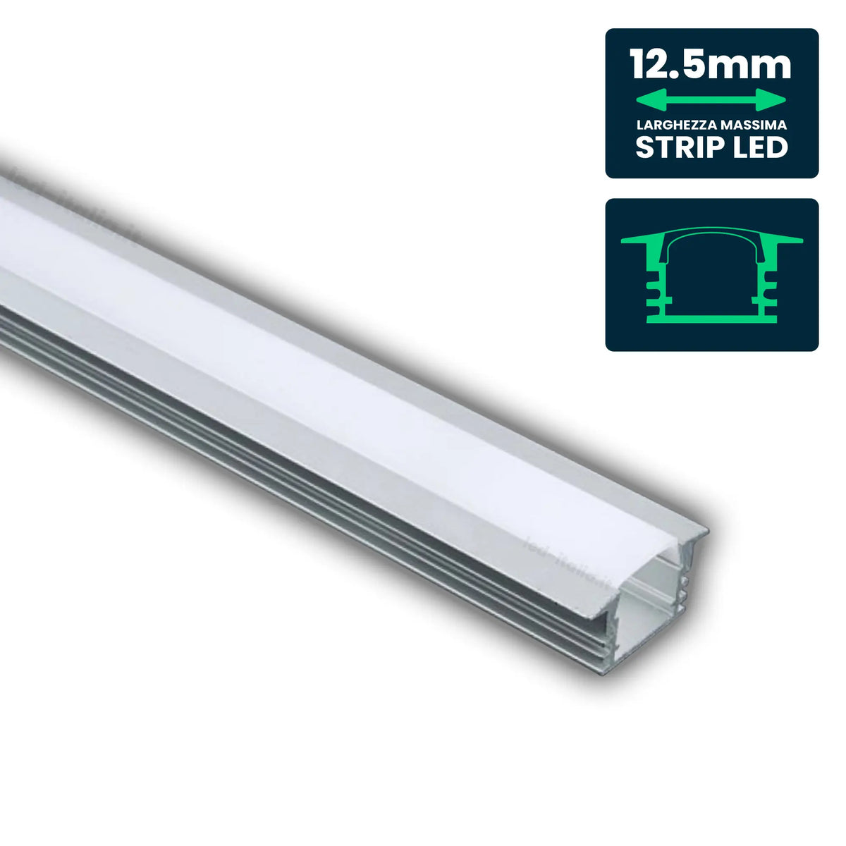 LED Strip Mounting Kit with Diffuser Aluminum2000* 24.5*12.2mm Milky