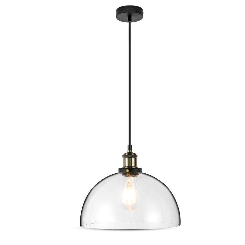Vintage Glass Pendant Light Transparent D:300mm