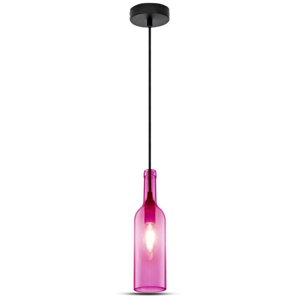 Bottle Pendant Light Fucsia