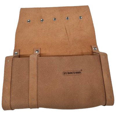 BORSA CARPENTIERE 2 TASCHE + DIVISORI LEGNO - CROSTA BOVINA CM 28X35X7
