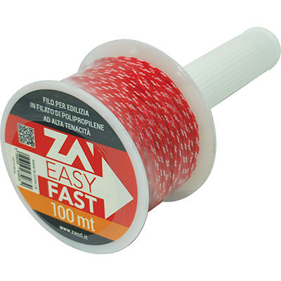 FILO EDILIZIA BIANCO/ROSSO +RIAVVOLGITORE - PPL MT 100
