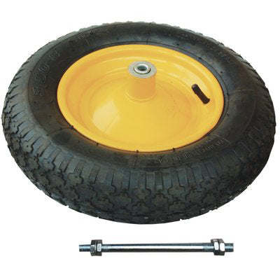RUOTA PNEUMATICA X CARRIOLA EURO WORKIT - 3.50X8" DISCO METALLO ASSE MM 12X200 +PFU