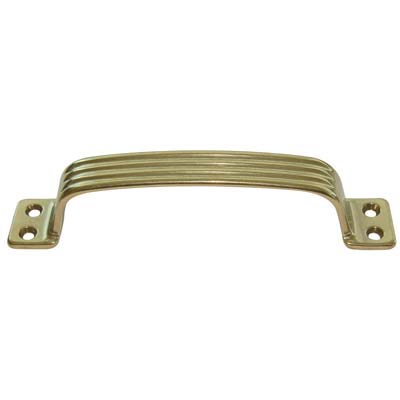 MANIGLIETTA MOBILI RIGATA - OTTONE LUCIDO I.MM 140