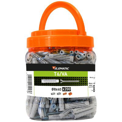 TASSELLO NYLON T6/VA VITE TSP PROMOPACK ELEMATIC - MM 8X40 CF=PZ 200