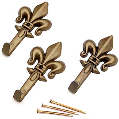 GANCIO QUADRO GIGLIO PRONTY - FERRO BRONZO MM 47 CF=PZ 3