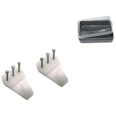 GANCIO QUADRO TIPO BLITZ PRONTY - TRIS FERRO NICHELATO/PLASTICA BIANCA CF=PZ 3