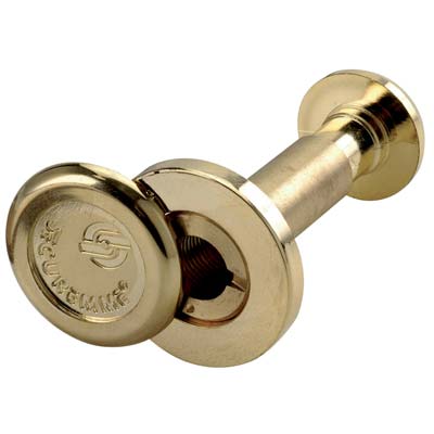 SPIONCINO GRANDANGOLO PORTE SECUREMME - FINITURA OTTONE LUCIDO F.MM 16 L.MM 80/120