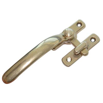 MANIGLIA BLOCCO OTTONE X SERRAMENTI - MM 50X140 H.MM 18 + INCONTRO MM 62X15 H.MM 15 SX