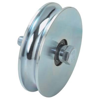 RUOTA CANCELLO A FISSARE GOLA TONDA 405 COMBI - ZINCATA + DOPPIO CUSCINETTO GOLA MM 16 MM 100