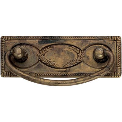 MANIGLIETTA MOBILI ANTICO MG2493 METALSTYLE - ZAMA OTTONE ANTICATO MM 97X45-64