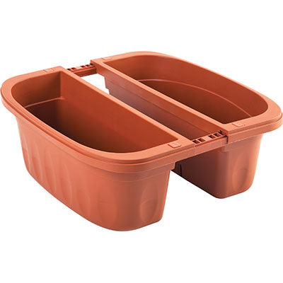 FIORIERA DOPPIA KLUNIA BAMA - PP TERRACOTTA CM 50X19,8 H.CM 18,5