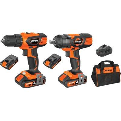TRAPANO + AVVIT IMPULSI BATT GP20V 628102 WOKIN - VOLT 20X2 AH 2,0 1/2" + BORSA