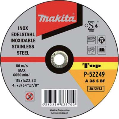 DISCO ABRASIVO TAGLIO FERRO MAKITA - MM 115X22,2 H.MM 1,0
