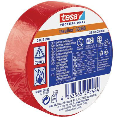 NASTRO PVC ISOLANTE IMQ TESA - ROSSO MM 25 ML 25