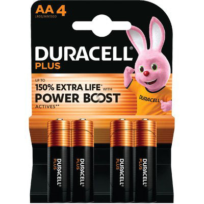 PILA STILO AA PLUS POWER BOOST DURACELL - ALCALINA VOLT 1,5 CF=PZ 4