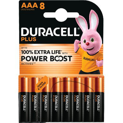 PILA MINI STILO AAA PLUS POWER BOOST DURACELL - ALCALINA VOLT 1,5 CF=PZ 8